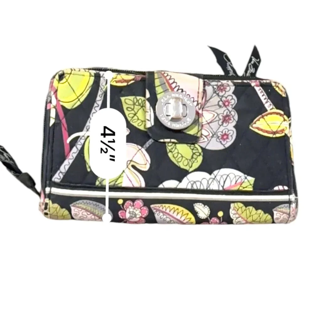 Vera‎ Bradley Wallet Wristlet turnlock Moon Blooms Retired pattern floral print